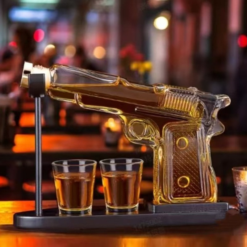 Cold Drink Dispenser - Sandhawk Glas-Pistolen-Dekanter Whiskey-Wodka-Spender Handgefertigte Flaschenabdeckung für
