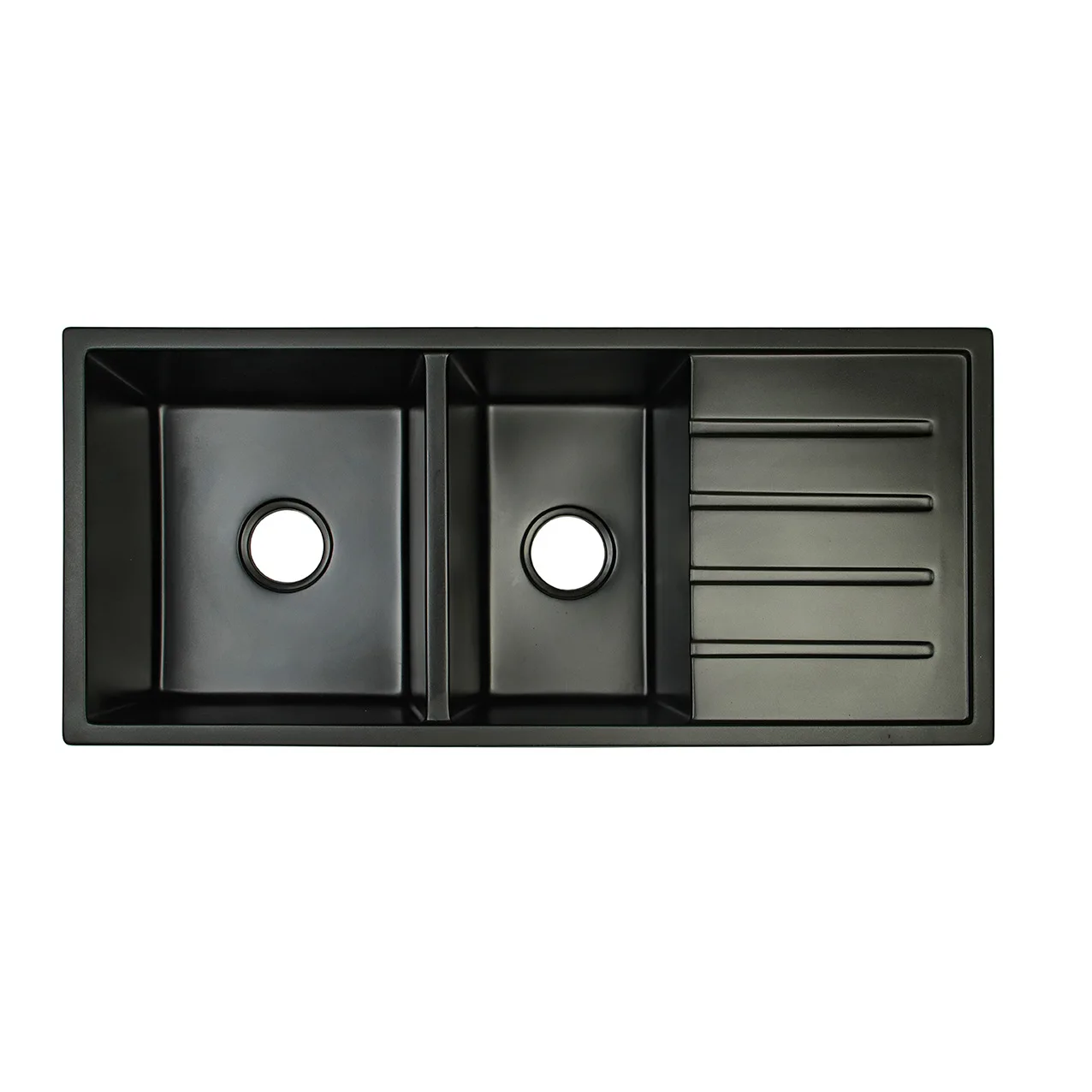 Commercial Kitchen Double Sink - y Im Angebot: kommerzielles schwarzes Unterbau-Quarz-Küchenspüle,
