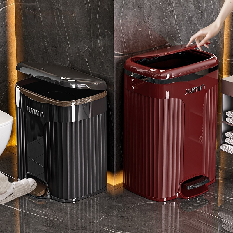 Commercial Kitchen Bin - 10/15L Fußpedal-Mülleimer Wasserdichter Badezimmer-Abfalleimer mit Deckel