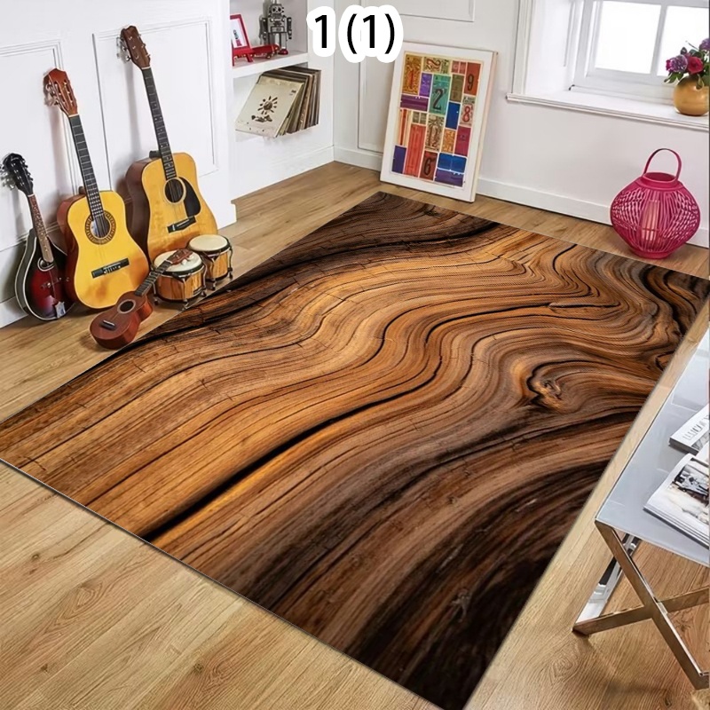 Commercial Kitchen Non Slip Flooring - Teppich mit natürlicher Holzmaserung, braun, rustikale