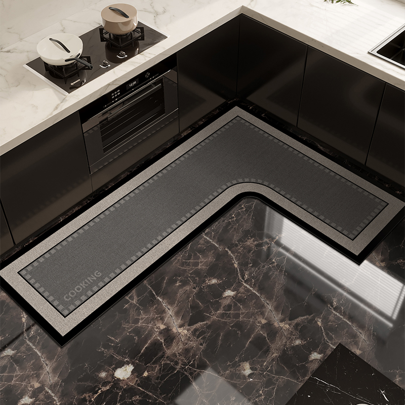 Commercial Kitchen Vinyl - PVC-Küchenbodenmatte, wasserdicht, rutschfest, Vinyl-Teppich, L-förmig, Katzenmuster,