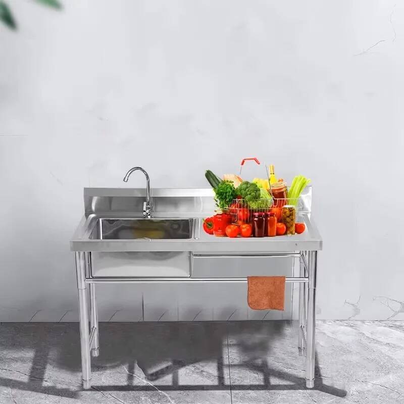 Commercial Kitchen Double Sink - Gewerbliches Edelstahl-Spülbecken für die Küche, integriertes