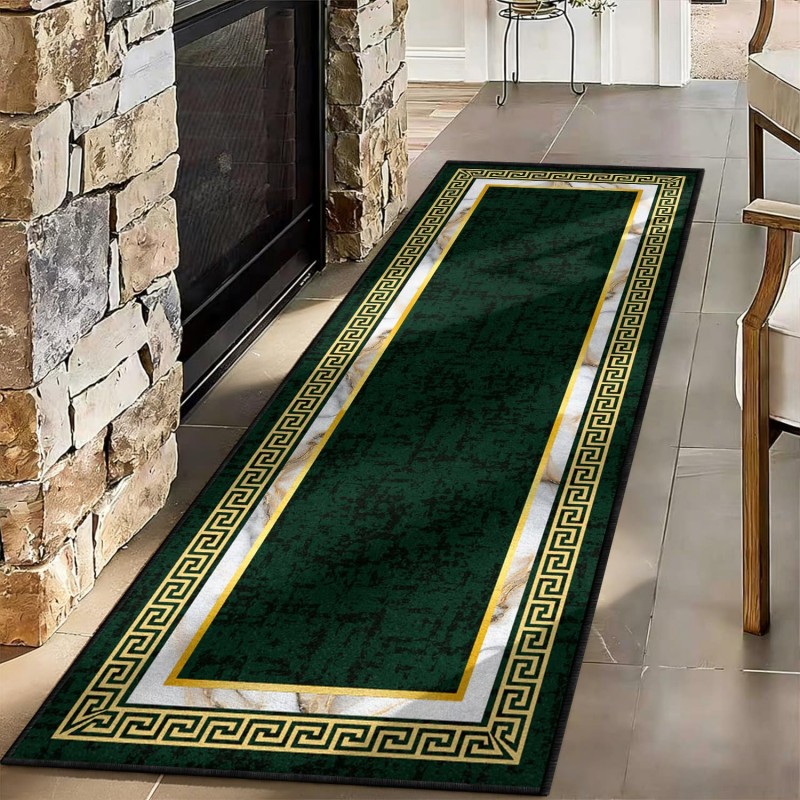 Commercial Kitchen Non Slip Flooring - Abstrakter Kunst-Läufer-Teppich, blau-gelbes Farbspritzer-Muster, rutschfeste Bodenmatte