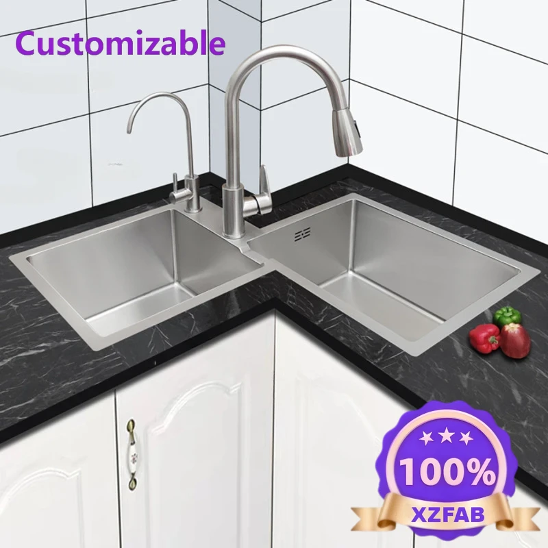 Commercial Kitchen Double Sink - Direkt vom Hersteller 2026 Langlebige Küchenmöbel
