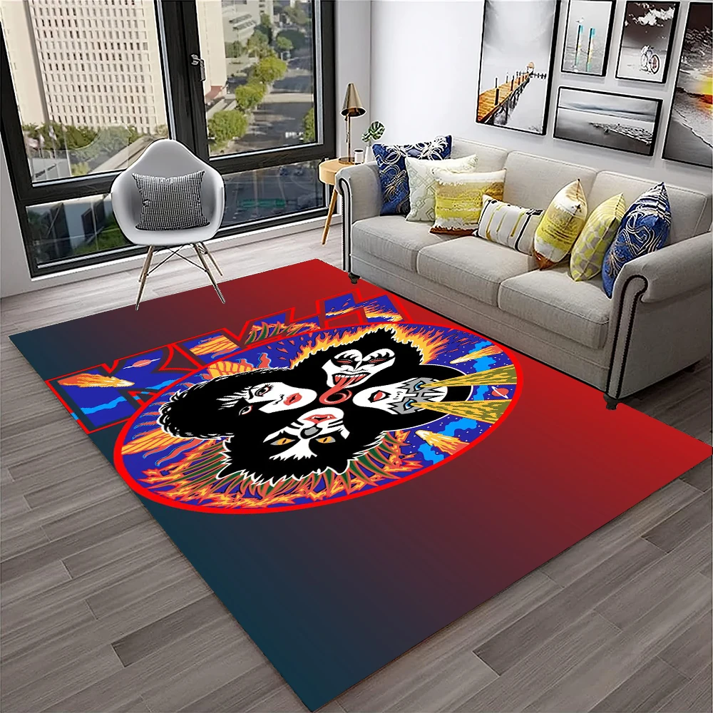 Commercial Kitchen Non Slip Flooring - Retro KISS Rock Band Teppich für