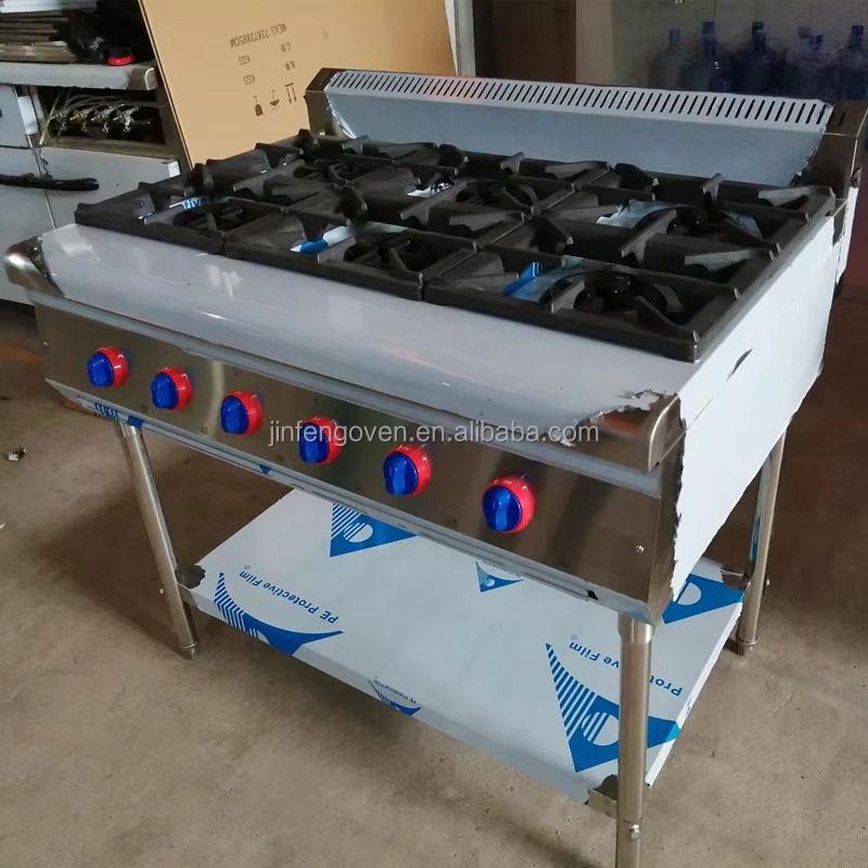 Commercial Kitchen And - Gewerbliche Küchenausstattung Professioneller 6-Brenner Gas-Kochherd Industrieller