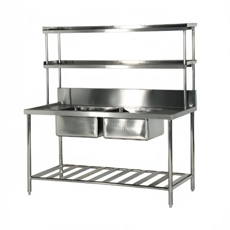 Commercial Kitchen Double Sink - Doppelspüle aus Edelstahl mit Beschichtung für