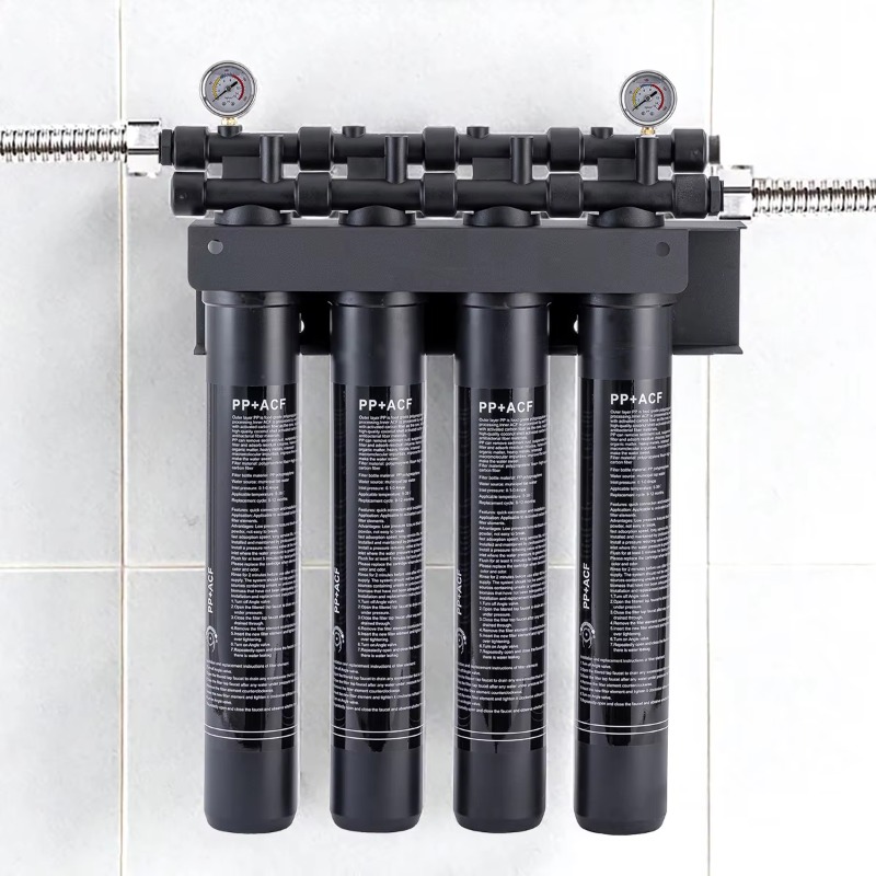 Commercial Kitchen Water Filter - 20-Zoll-4-Stufen-Kommerzielles System, 40 l/min Schwerwasserfilterbehandlung für