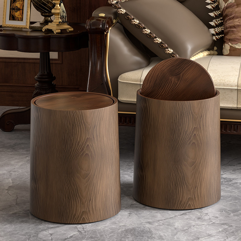 Commercial Kitchen Bin - Home Merchandises Retro Mülleimer mit Holzmaserung-Imitation,