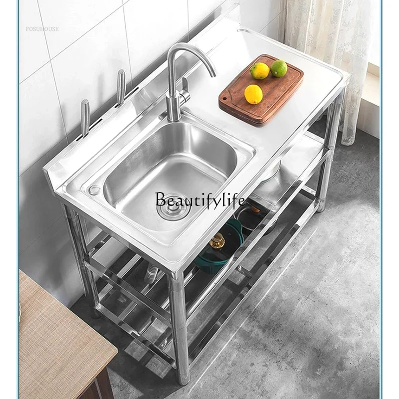 Commercial Kitchen Double Sink - Verdickte moderne Küchenspülen für Restaurants, bodenstehendes