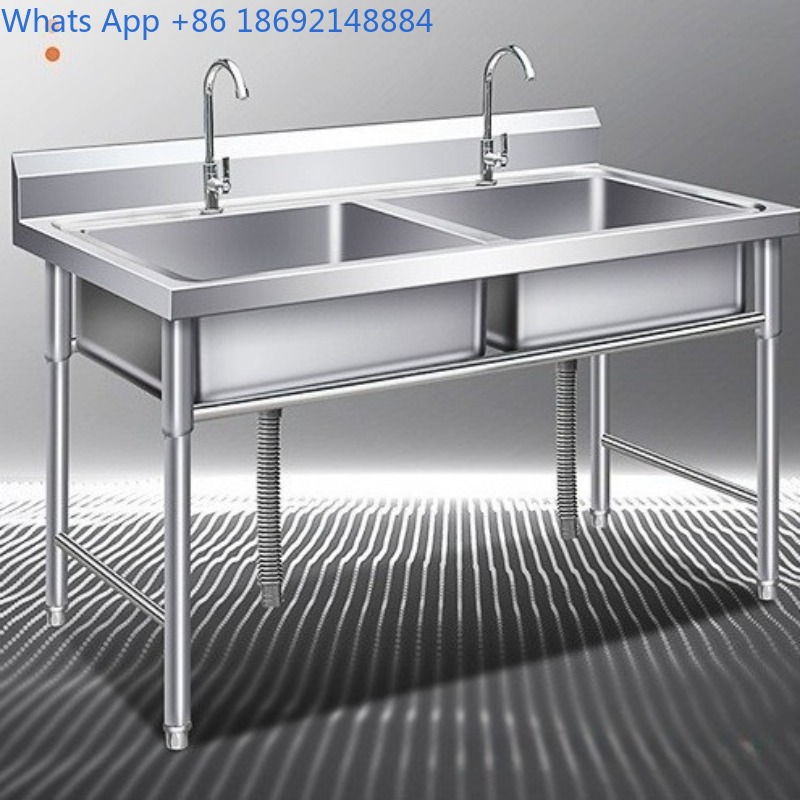 Commercial Kitchen Double Sink - Kommerzielles Waschbecken aus Edelstahl, Einzel- und