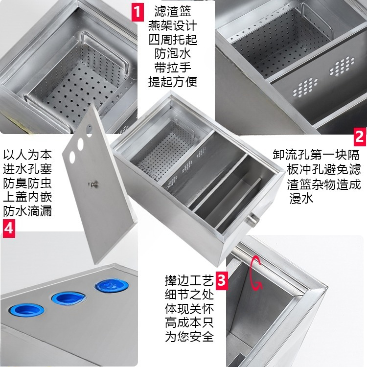 Edelstahl-Fettabscheider Öl-Wa – Commercial Kitchen Water Filter Bewertung und Preis