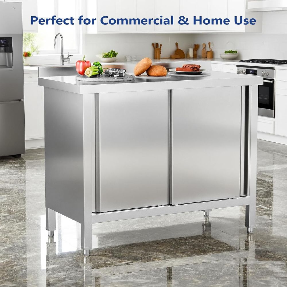 Edelstahl-Arbeitstisch mit Sch – Commercial Kitchen Backsplash Bewertung und Preis
